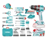 Kit Taladro Inalámbrico 20V con 165 Accesorios TOTAL THKTHP11652-4
