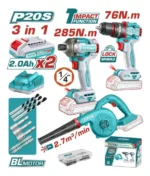 Kit Llave De Impacto + Taladro Percutor + Soplador 20v Total - Imagen 2