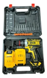 Taladro Inalambrico Con Accesorios mandril de acero pequeño Amarillo + 2 Baterias 98v - Imagen 2