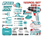 Kit Taladro Inalámbrico 20V con 165 Accesorios TOTAL THKTHP11652-4 - Imagen 3