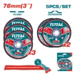 Set de 5 piezas de discos abrasivos Mini Esmeriles 76mm Total Color Turquesa - Imagen 2