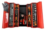 Caja de Herramientas Metálica 85 Piezas – Plegable 3 Niveles Naranja