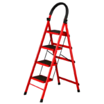 ESCALERA 4 PELDAÑOS ROJO
