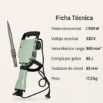Martillo Demoledor Eléctrico 2500w Cango Con Cincel Y Maleta - Imagen 6