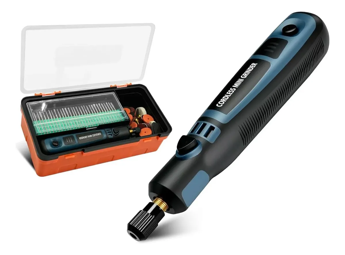 Mini Torno Inalámbrico Tipo Dremel Kit Con Accesorios - Imagen 2