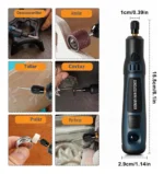 Mini Torno Inalámbrico Tipo Dremel Kit Con Accesorios - Imagen 3